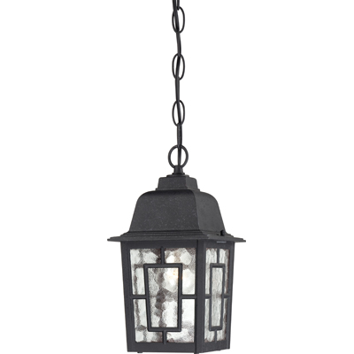 Nuvo Lighting 60/4933  Banyan - 1 Light - 11" Outdoor Hanging with Clear Water Glass in Textured Black Finish